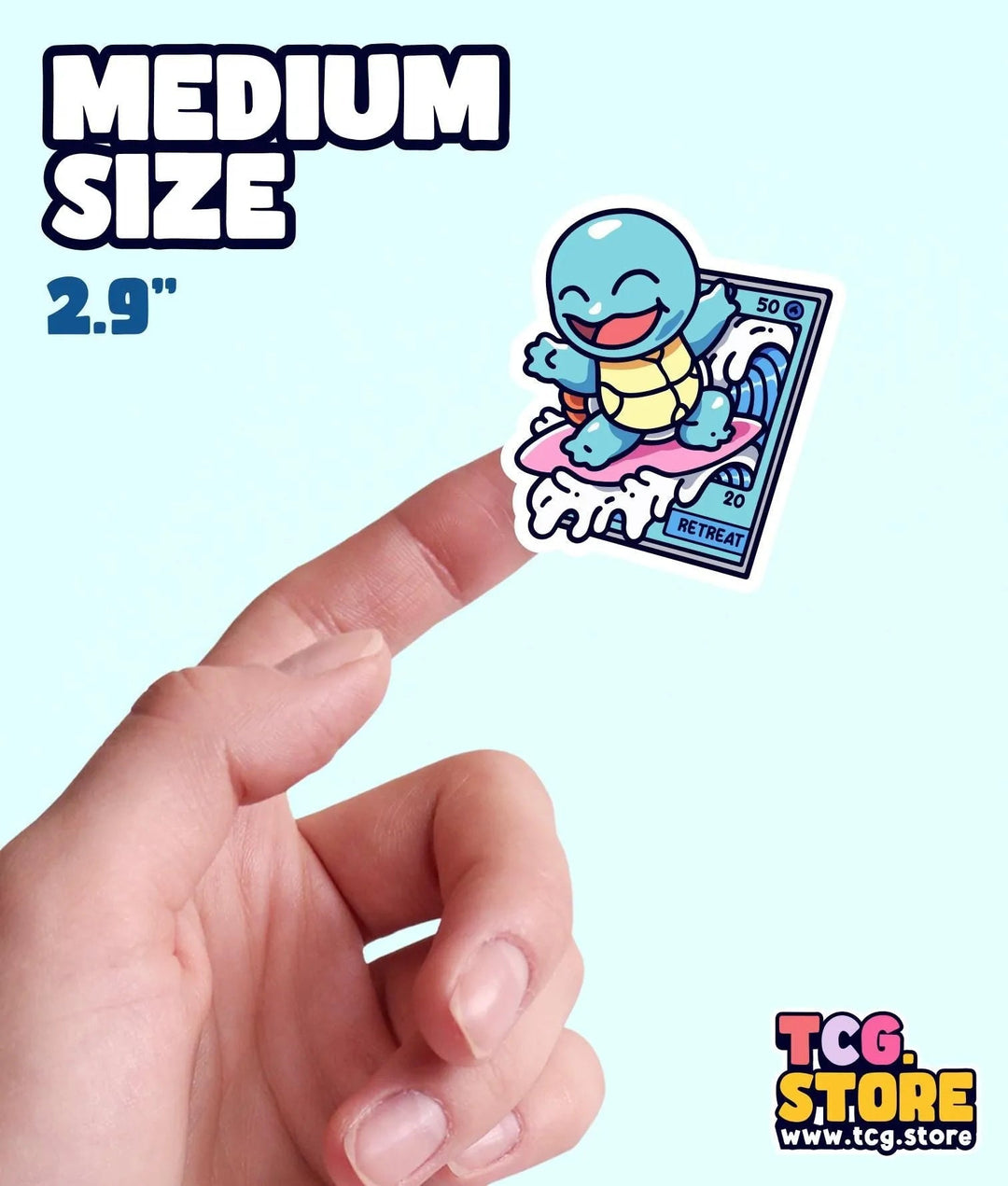 Squirtle Pokemon Sticker: Surfing - TCG.Store - TCGDotStore