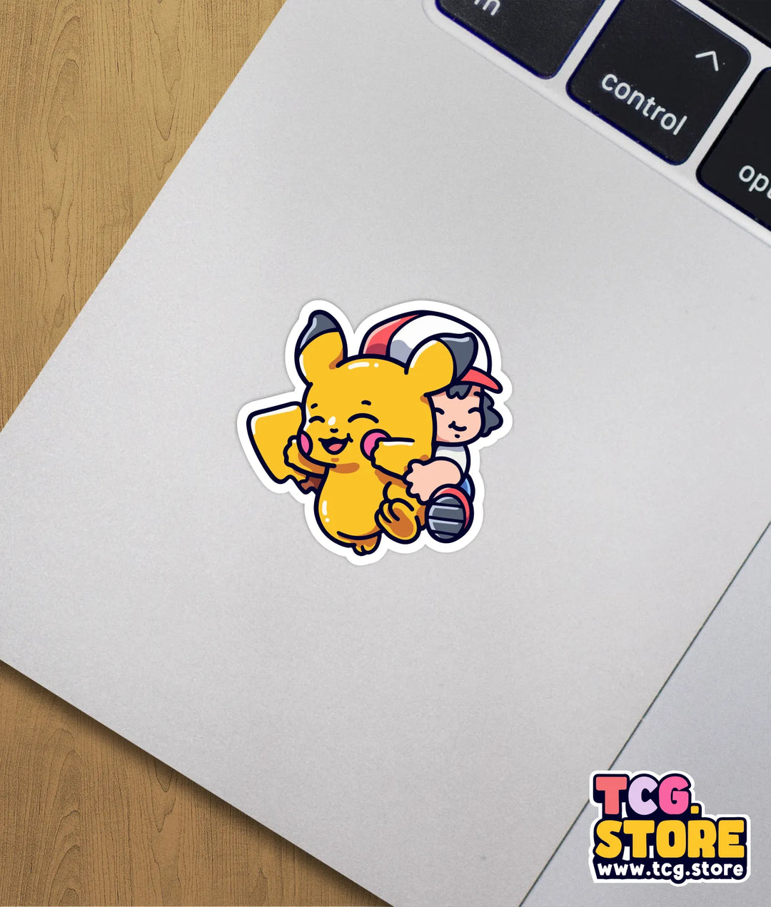 Ash Hugging Pikachu Pokemon Sticker