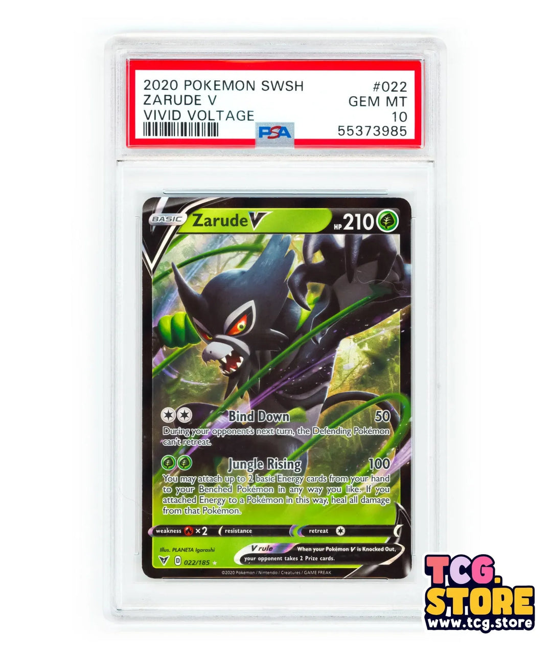 2020 - Pokemon Vivid Voltage Zarude V 022/185 - Full Art - PSA 10