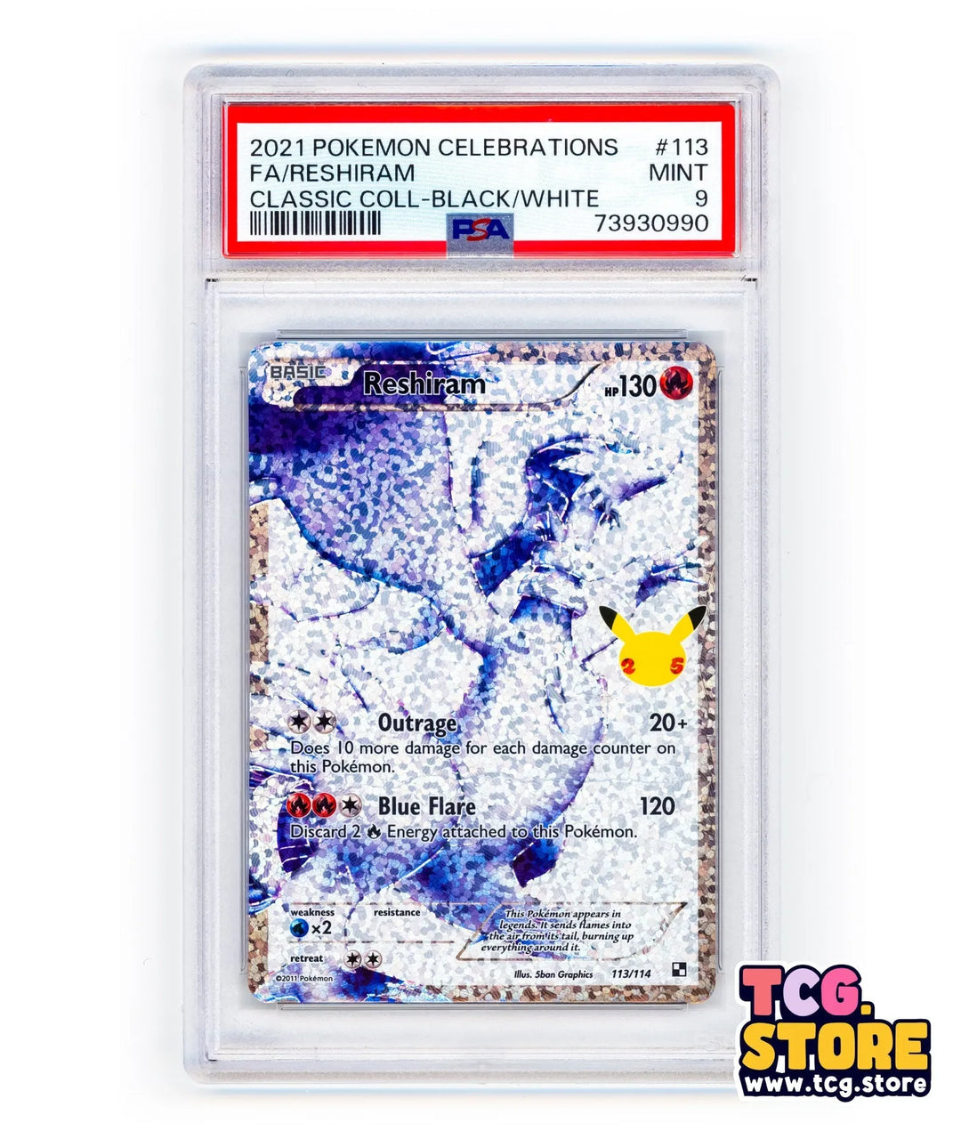 2021 - Pokemon Celebrations Reshiram 113/114 - Full Art - PSA 9 - TCG.Store